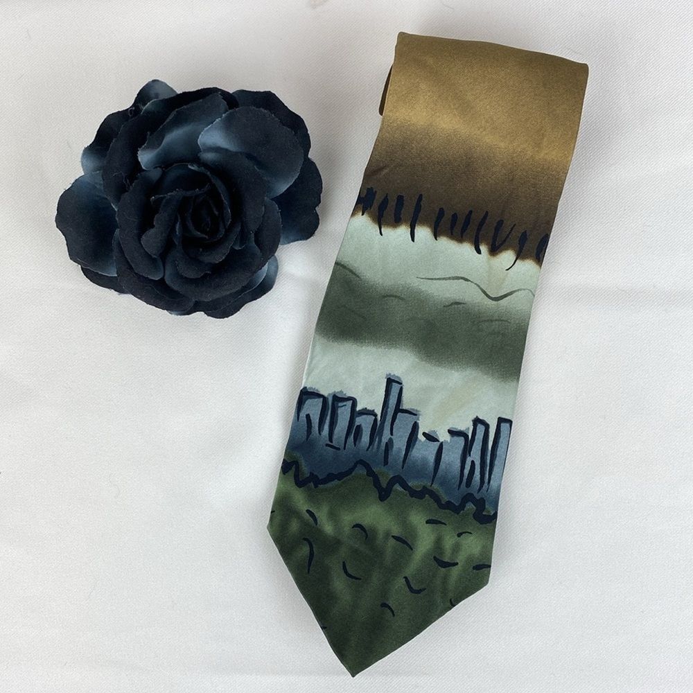 Jerry Garcia 100% Silk Brown Print Dawn At the Ritz Carlton Collection Eighteen